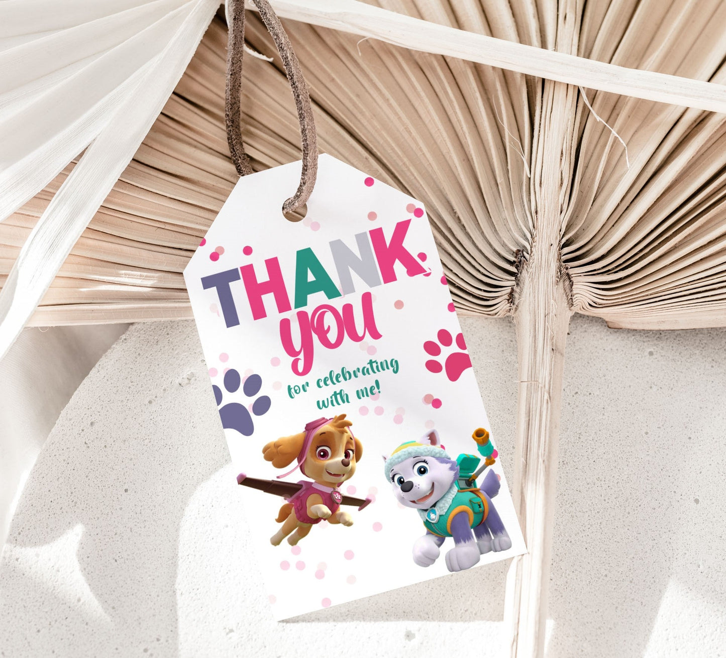 Girl Paw Patrol Thank You Tags - Party Favors - Mama Life Printables