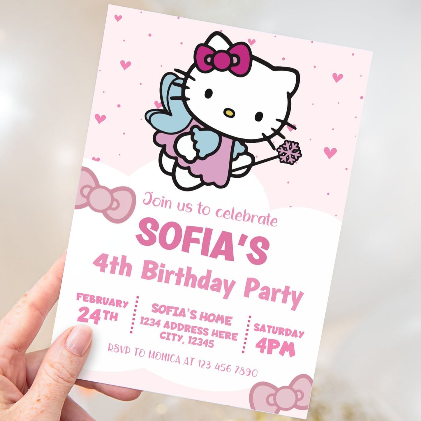 hello kitty birthday invitation template