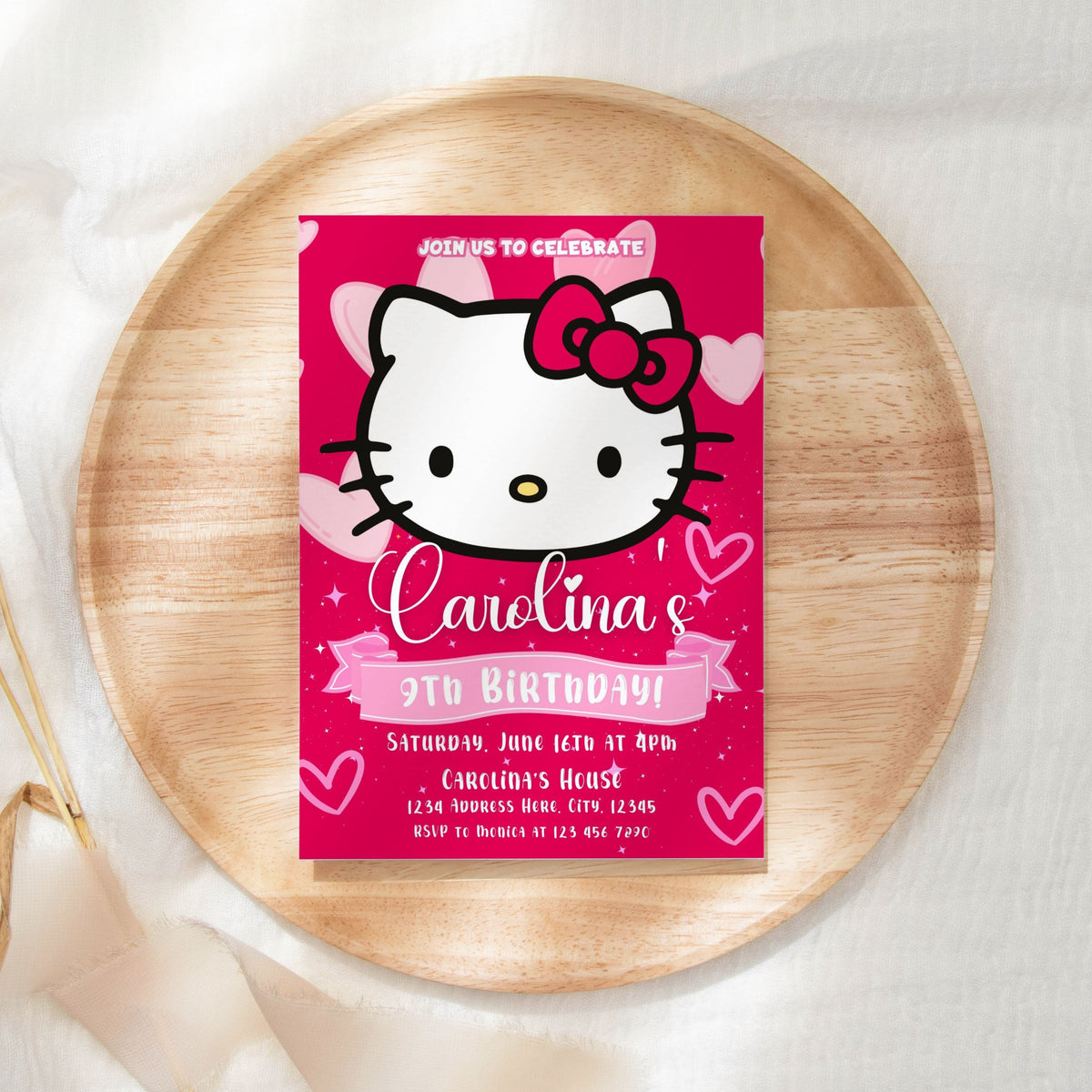 Hello Kitty Birthday Invite | Customizable with Canva – Mama Life ...