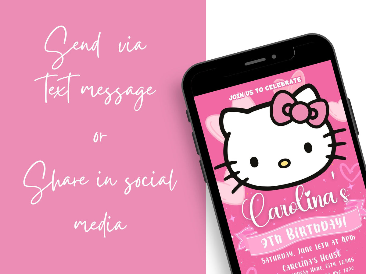 Hello Kitty Birthday Invitation | Customizable with Canva – Mama Life ...