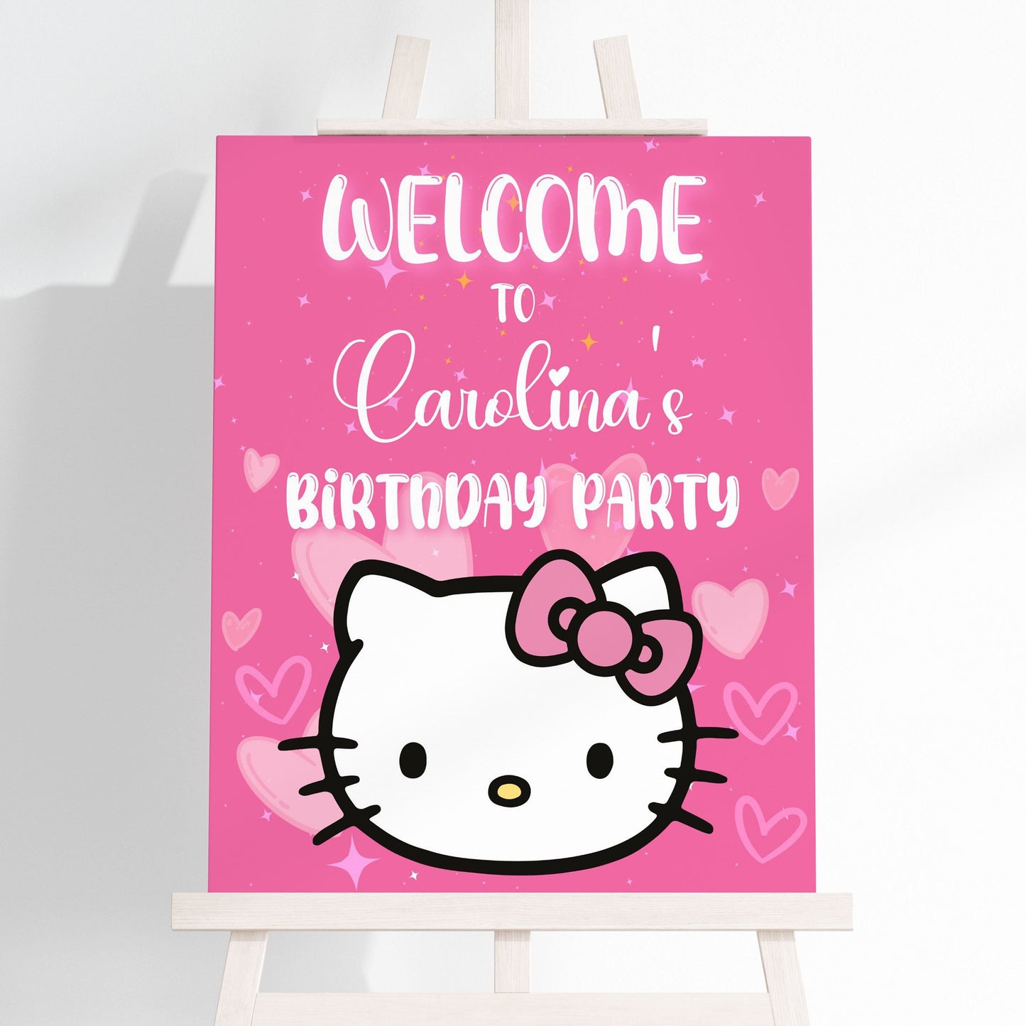 hello kitty welcome sign pink