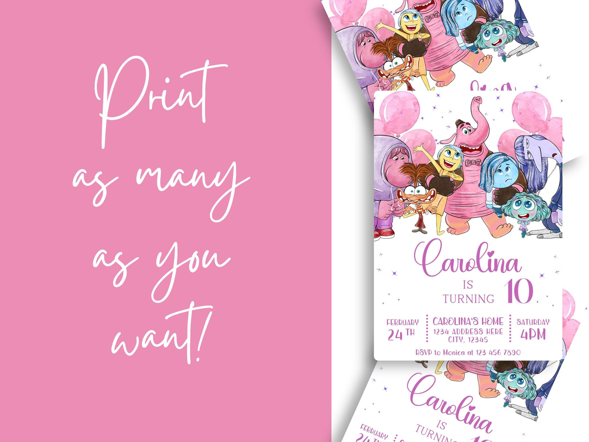 Inside Out Birthday Invitation Template Editable in Canva Mama Life