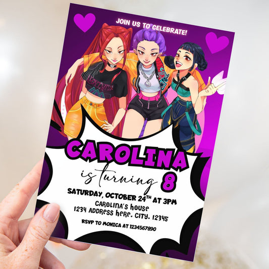 Kpop Demon Hunters Huntrix Digital Invitation