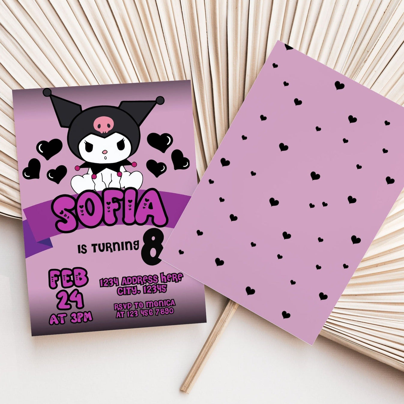 Kawaii Kuromi Invitation Template – Mama Life Printables