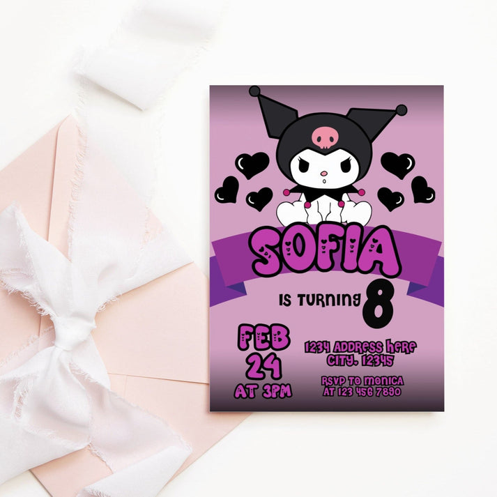 Kawaii Kuromi Invitation Template – Mama Life Printables