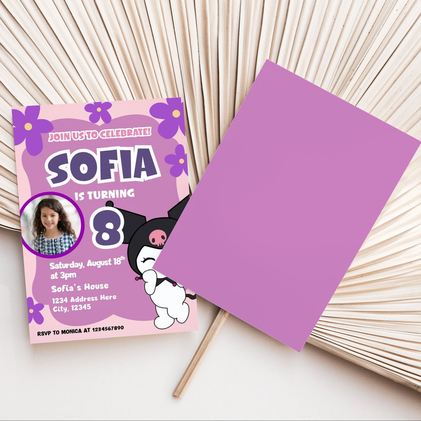 editable kuromi party invite