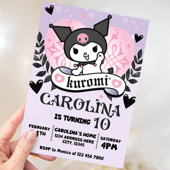 Editable Kuromi Birthday Invitation – Mama Life Printables