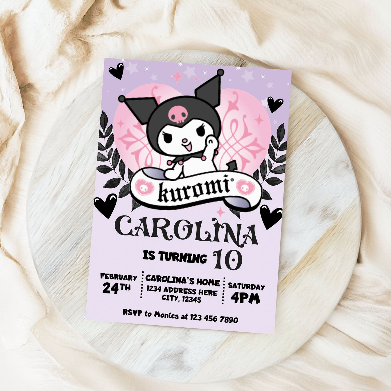 Editable Kuromi Birthday Invitation – Mama Life Printables