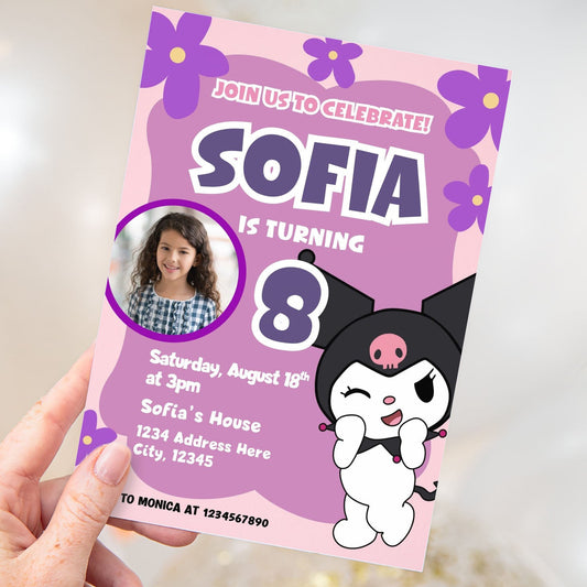 editable kuromi party invite