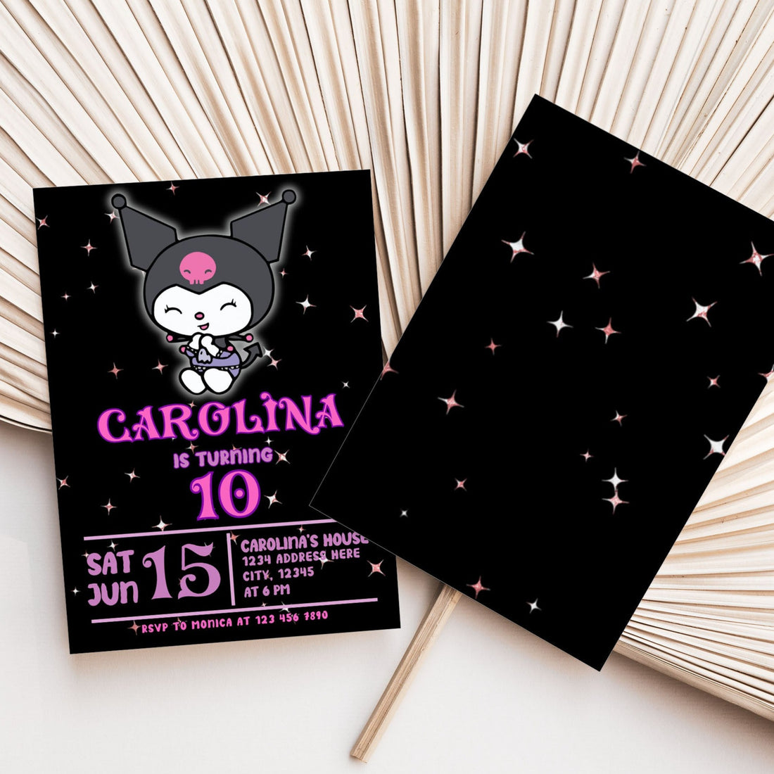 Adorable Kuromi Birthday Invitations – Mama Life Printables