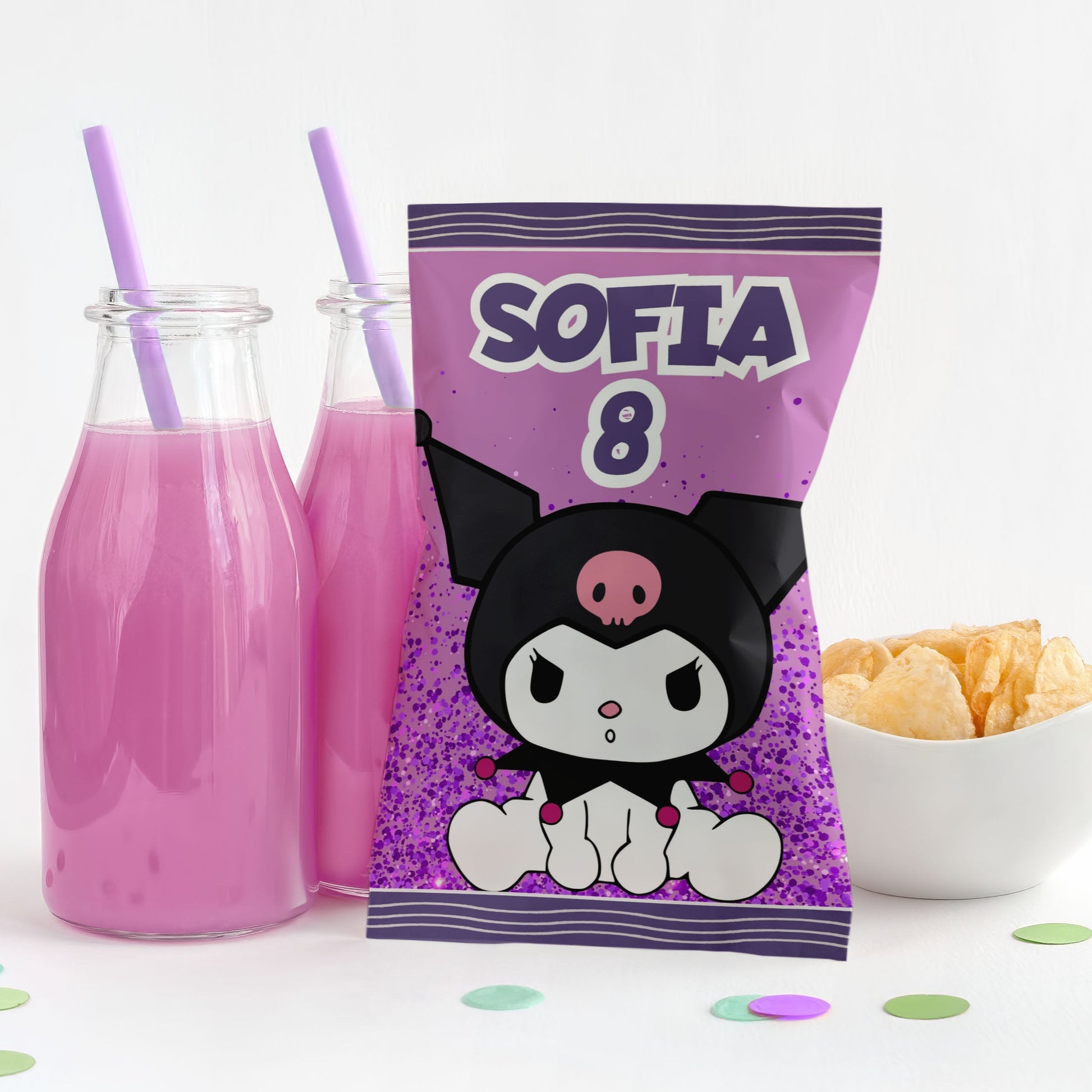 kuromi printable chip bag