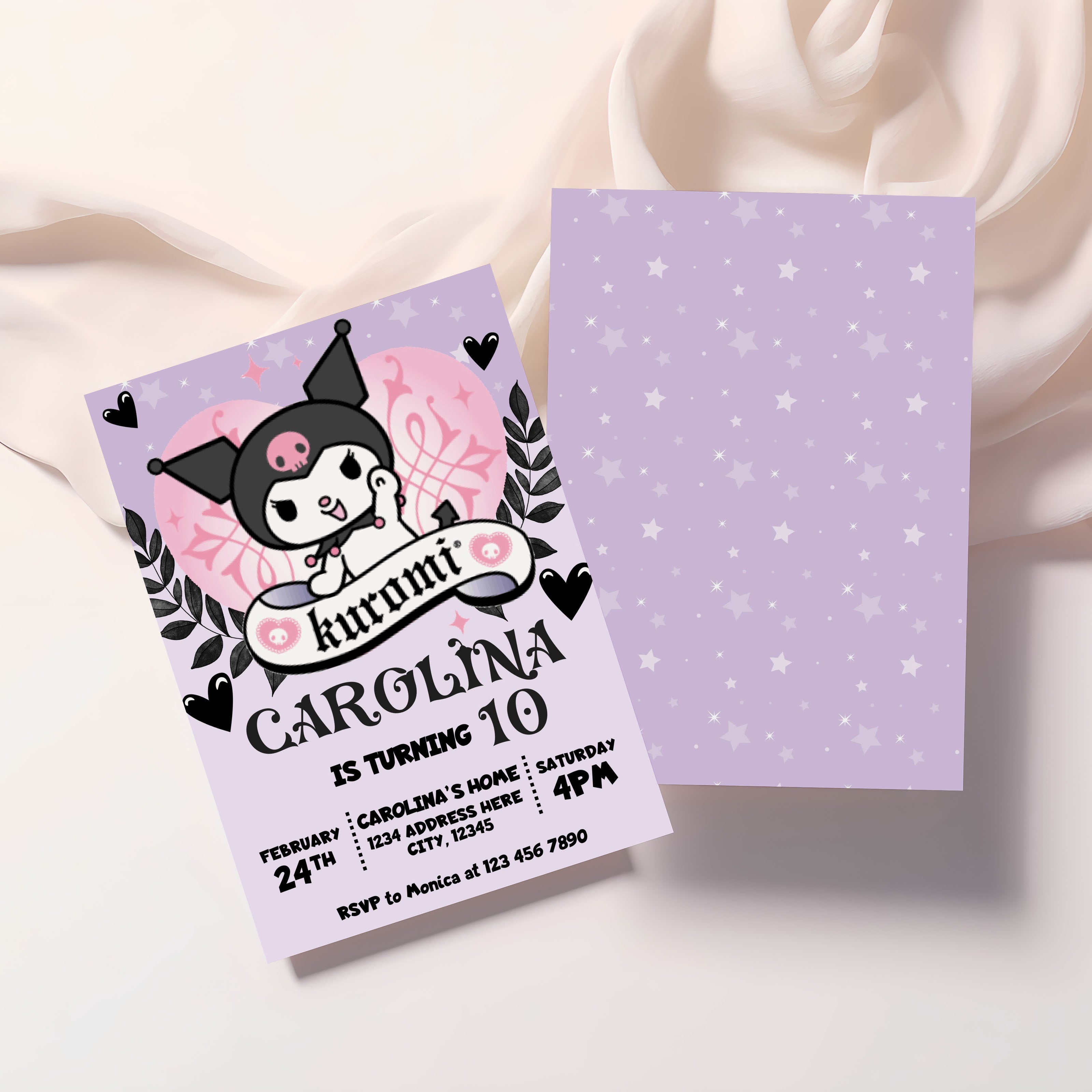 Kuromi Digital Birthday Invitation – Editable Sanrio Party Template ...