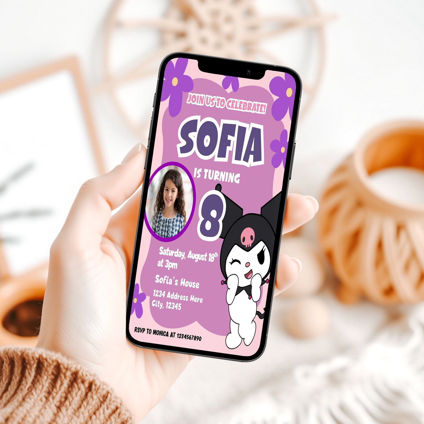 Kuromi digital invitation