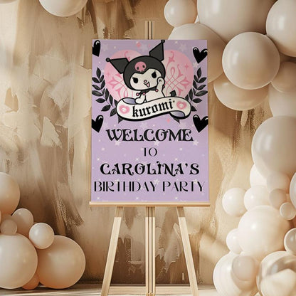 kuromi birthday welcome sign