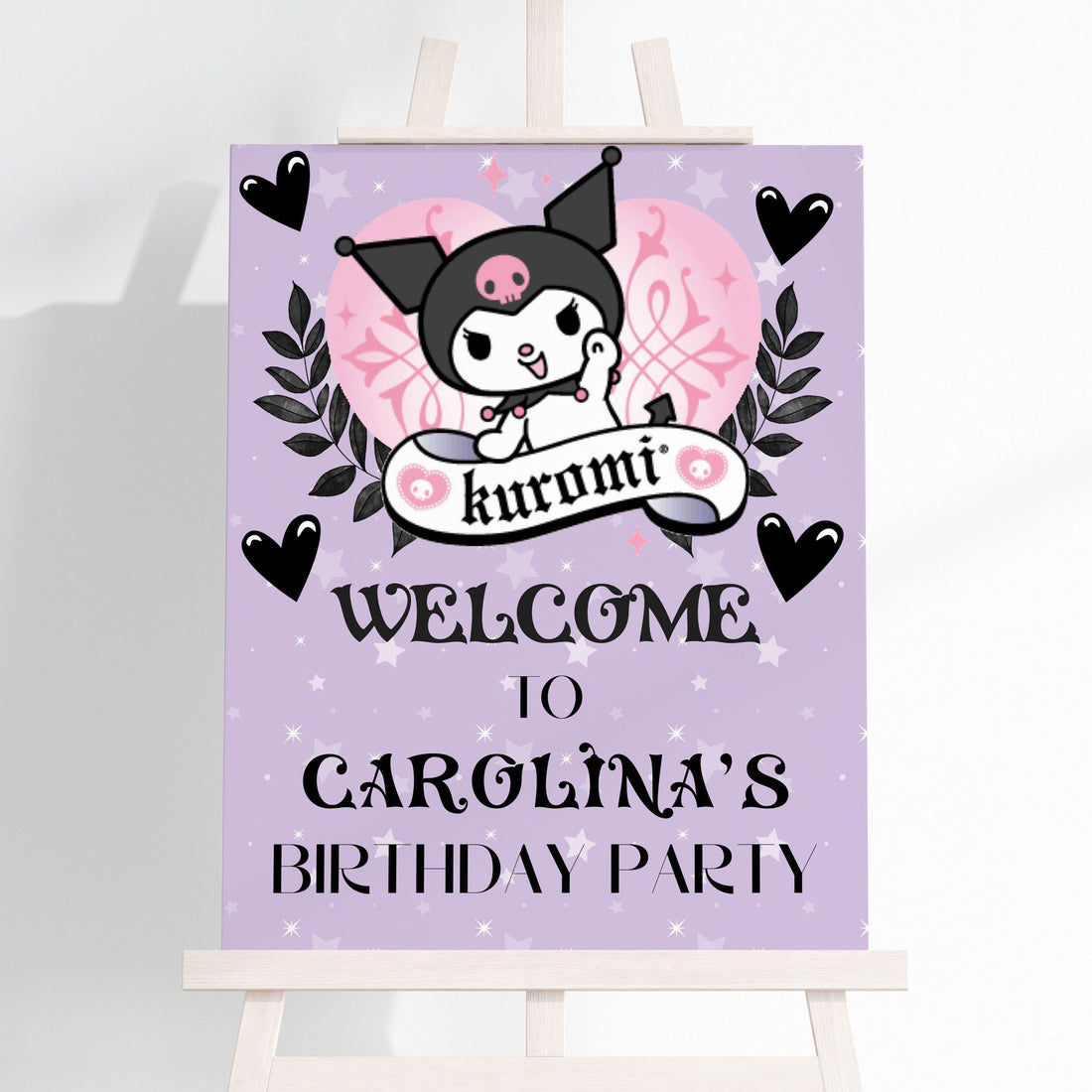 Kuromi Welcome Sign – Editable Party Template – Mama Life Printables