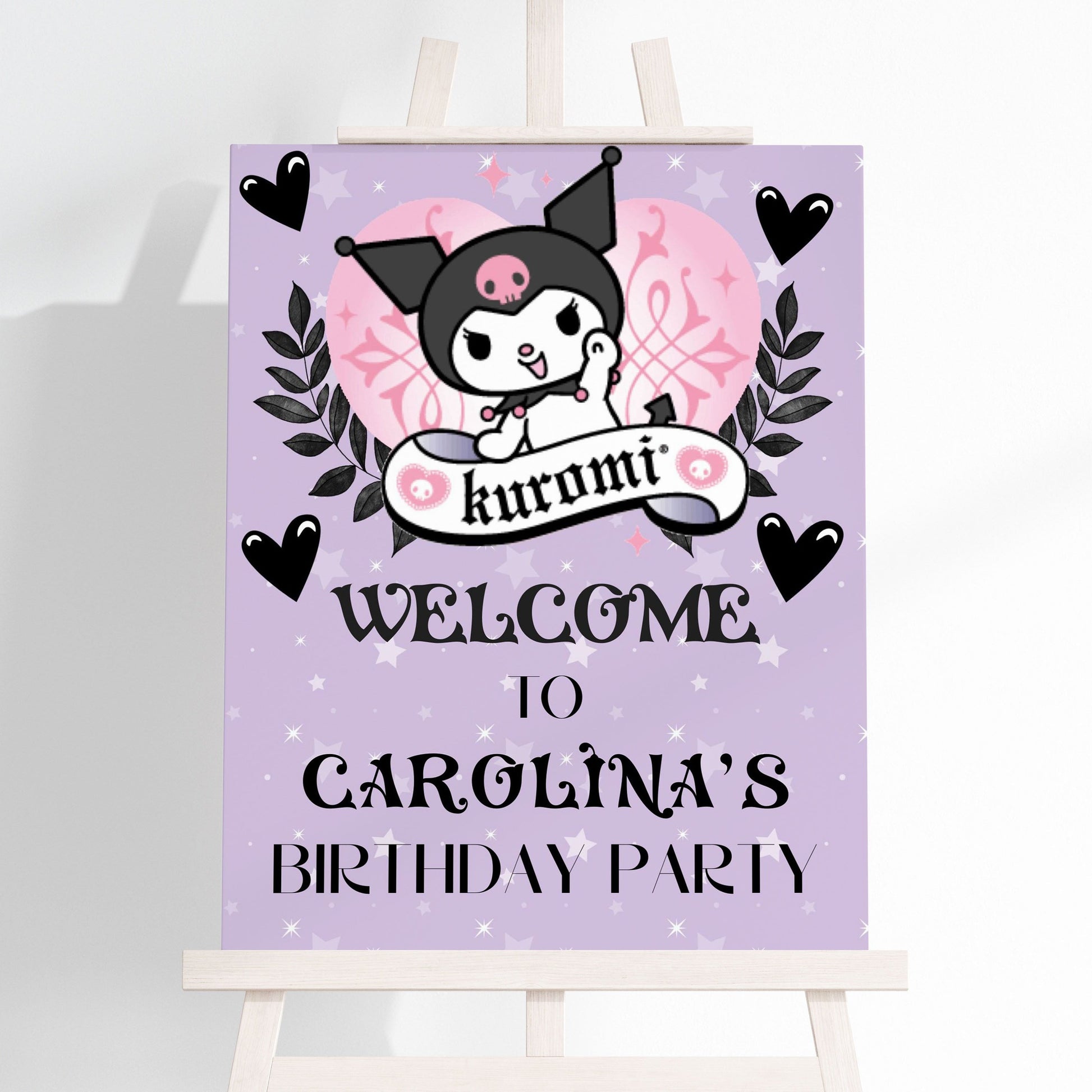 kuromi birthday welcome sign