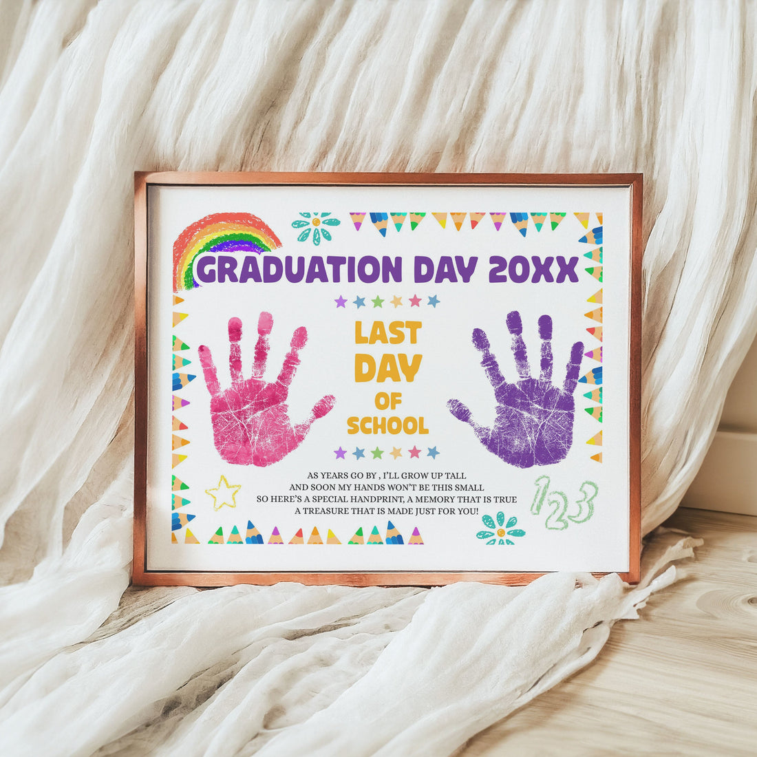 Hand Writing Graduation Printable Graduation Day Handprint Art | DIY Kid Keepsake – Mama Life ...