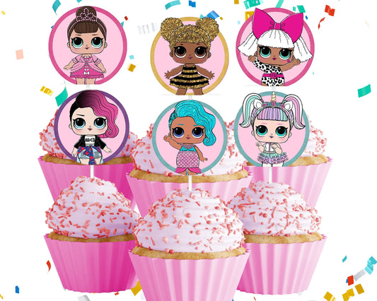 LOL Surprise Dolls Cupcake Toppers - Toppers - Mama Life Printables