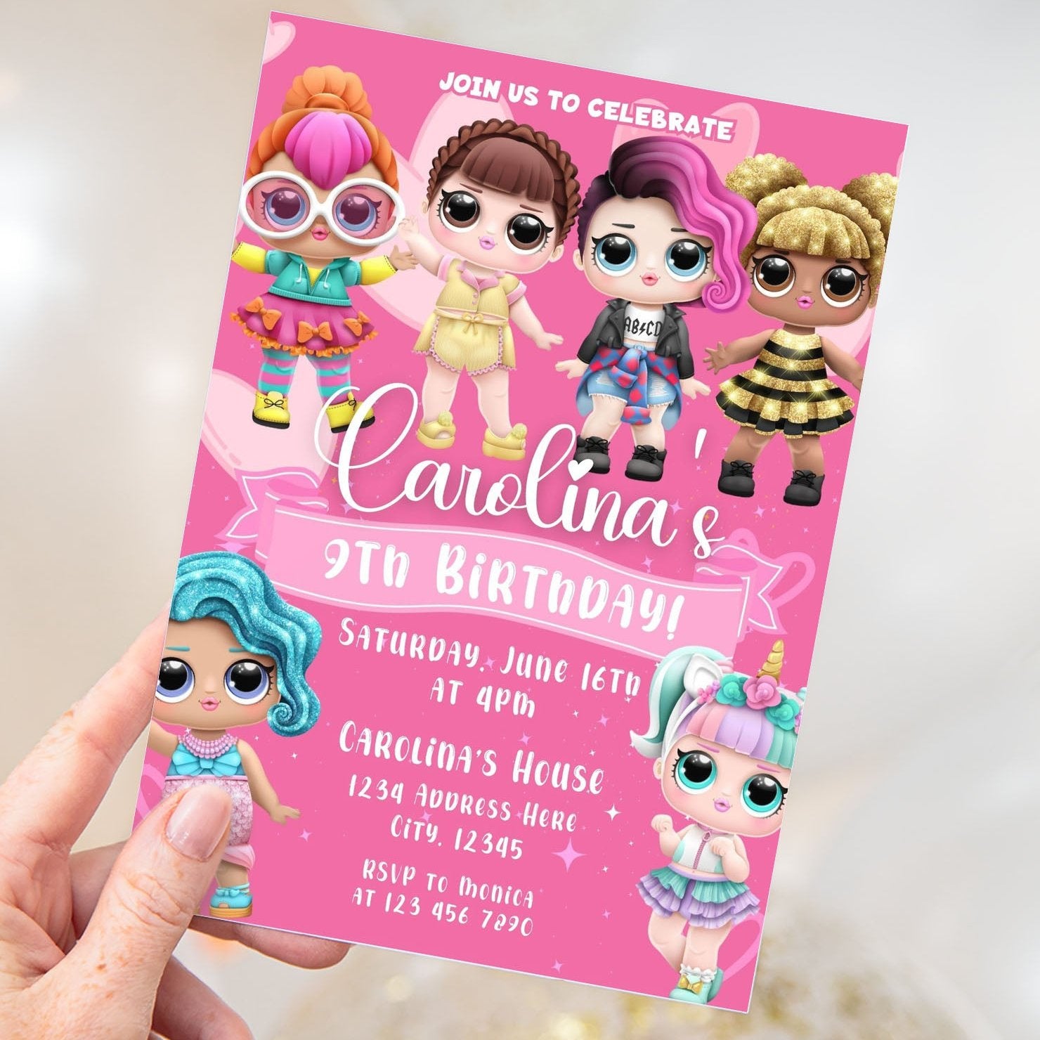 LOL Dolls Birthday Invitation Template - Editable with Canva – Mama ...