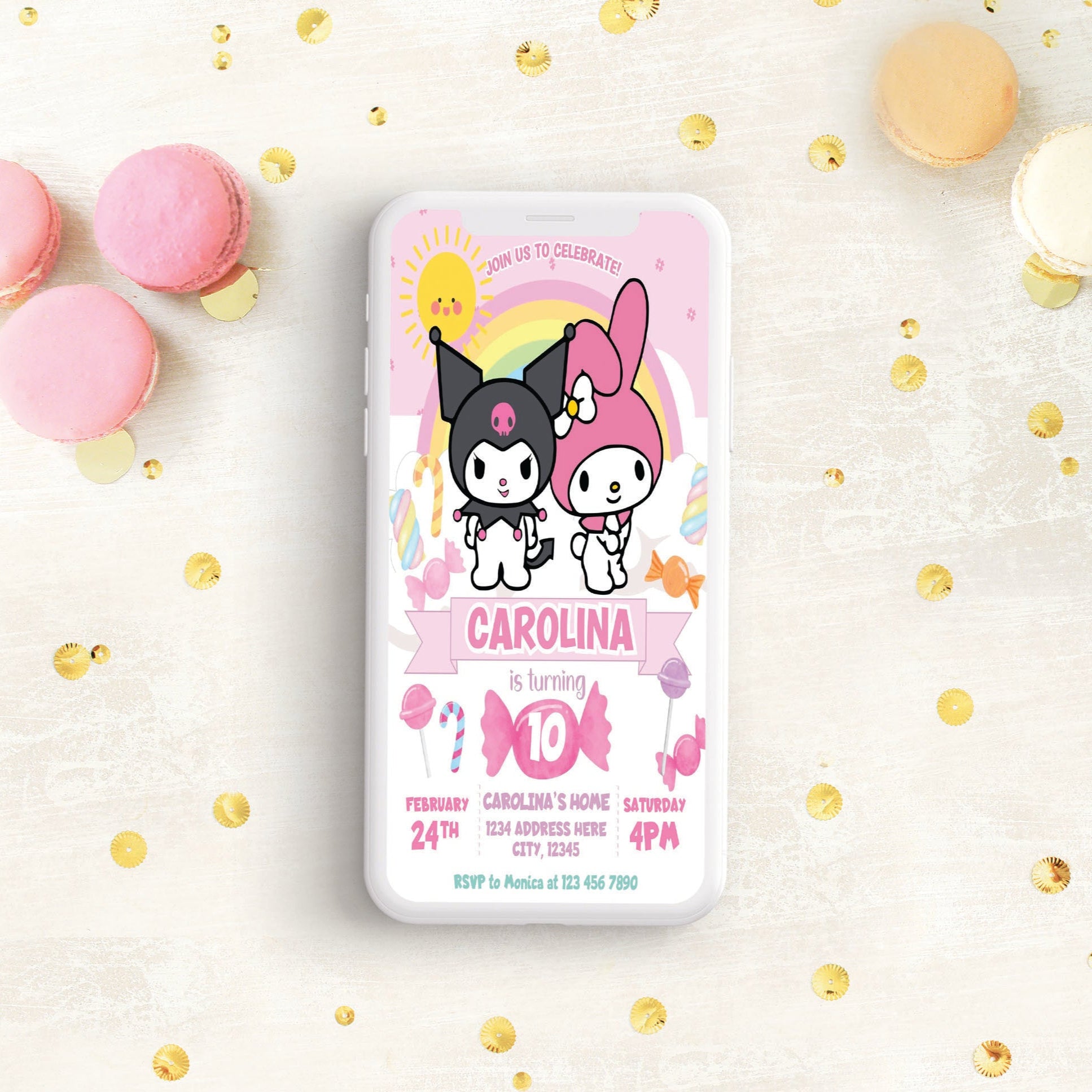 My Melody & Kuromi invitation