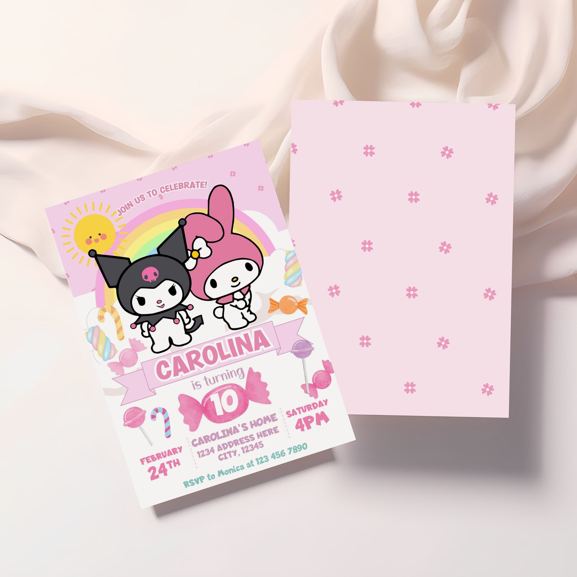 My Melody & Kuromi invitation