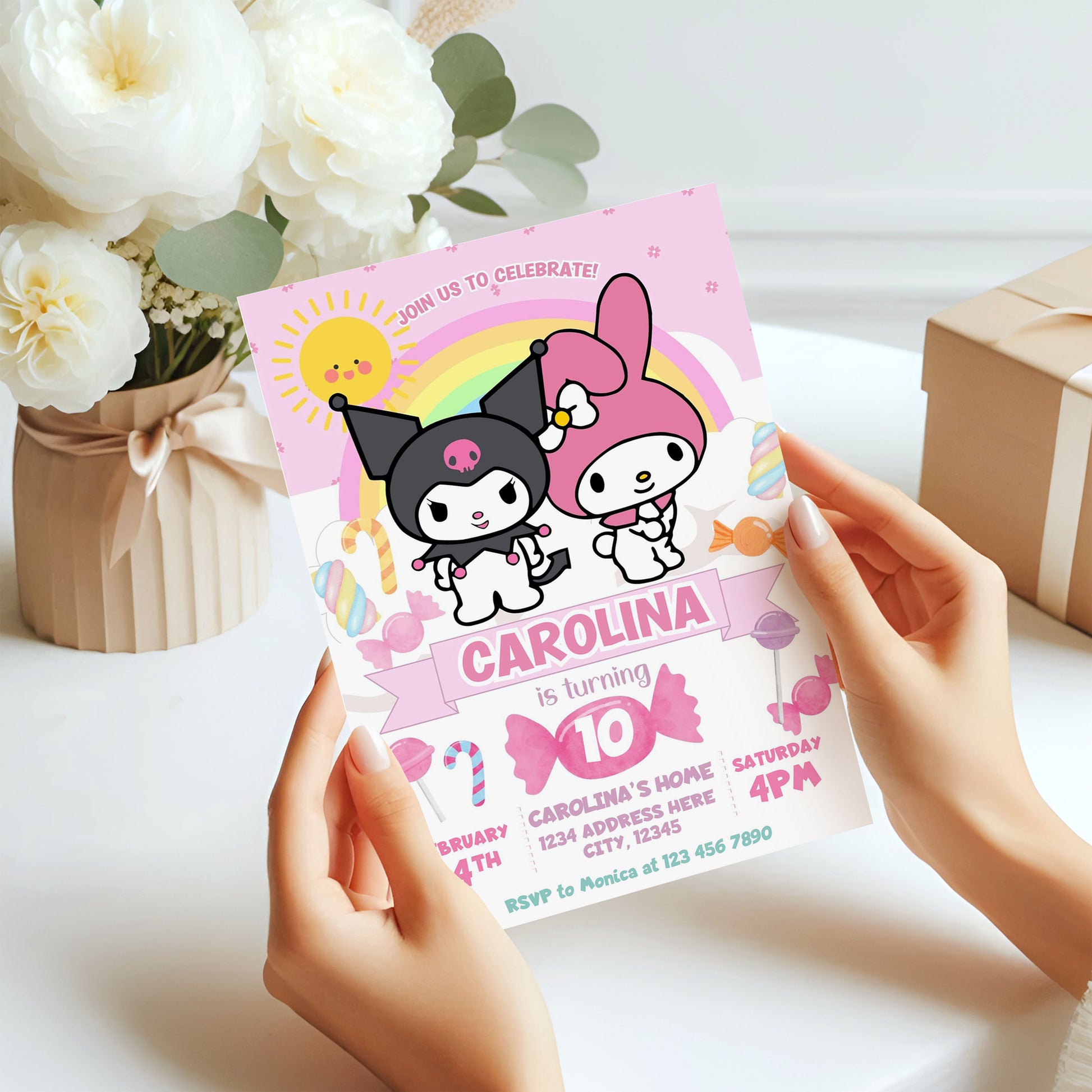 My Melody & Kuromi invitation