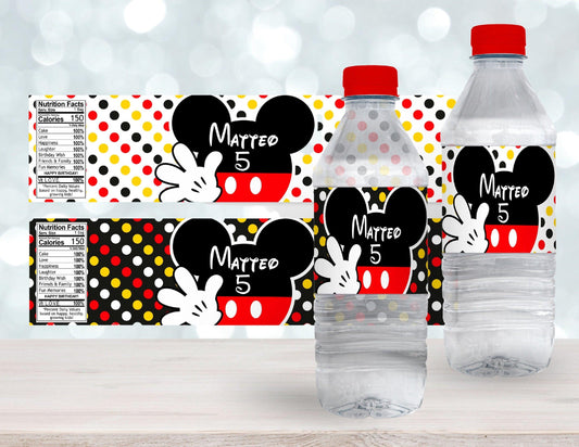 Mickey Mouse Water Bottle Labels - Party Favors - Mama Life Printables