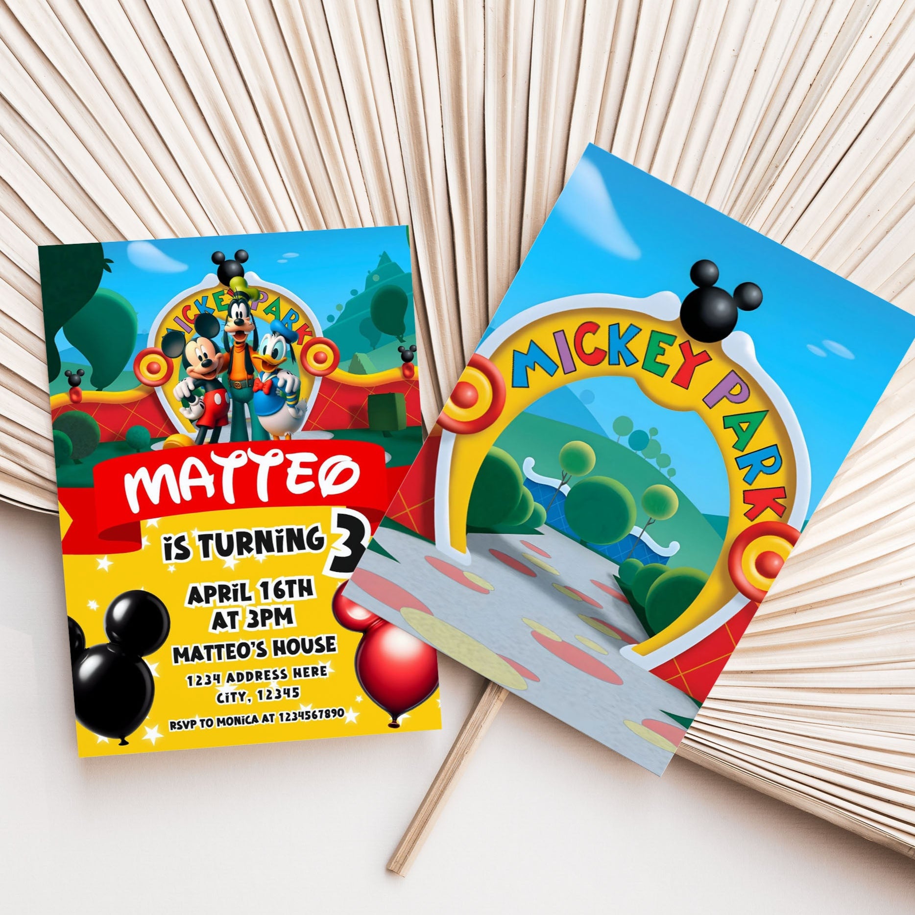 Mickey Mouse & Friends Birthday Invitation Editable Template Mama