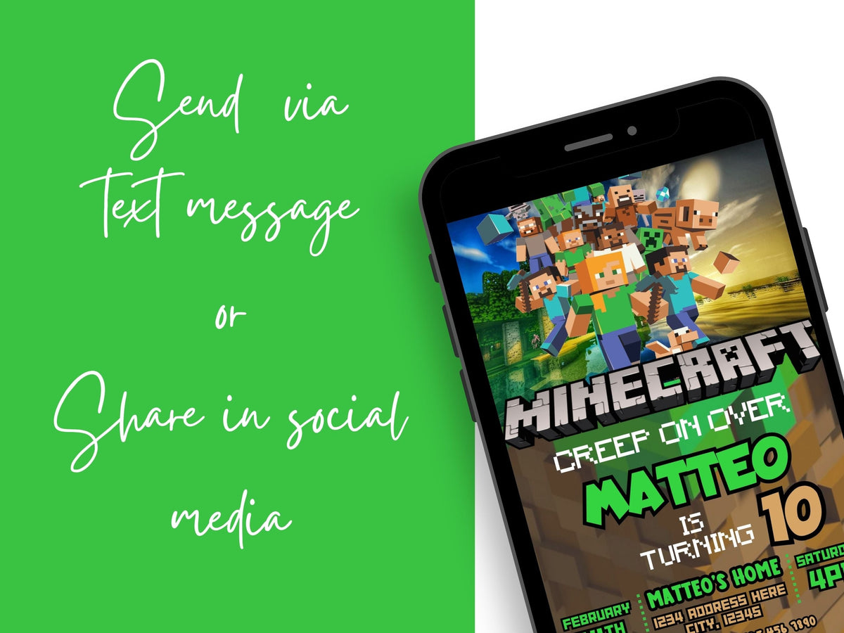 Create Minecraft Invitations Minecraft Birthday Invitation Template – Mama Life Printables