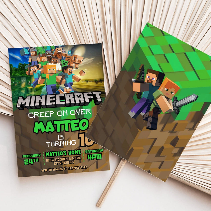 Minecraft Birthday Invitation Template – Mama Life Printables