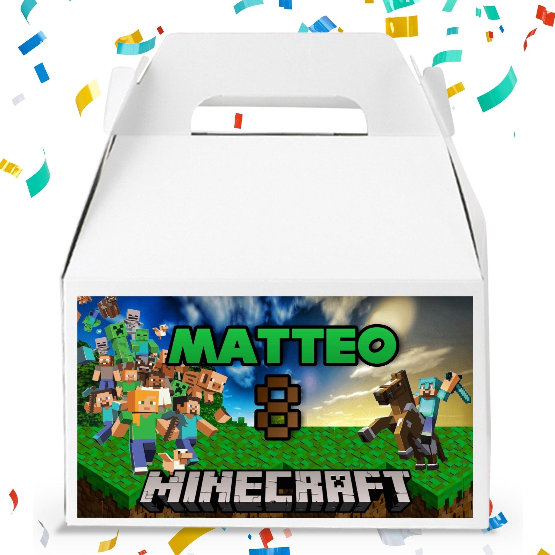Minecraft Favor Box Label - Gable Box Label - Mama Life Printables