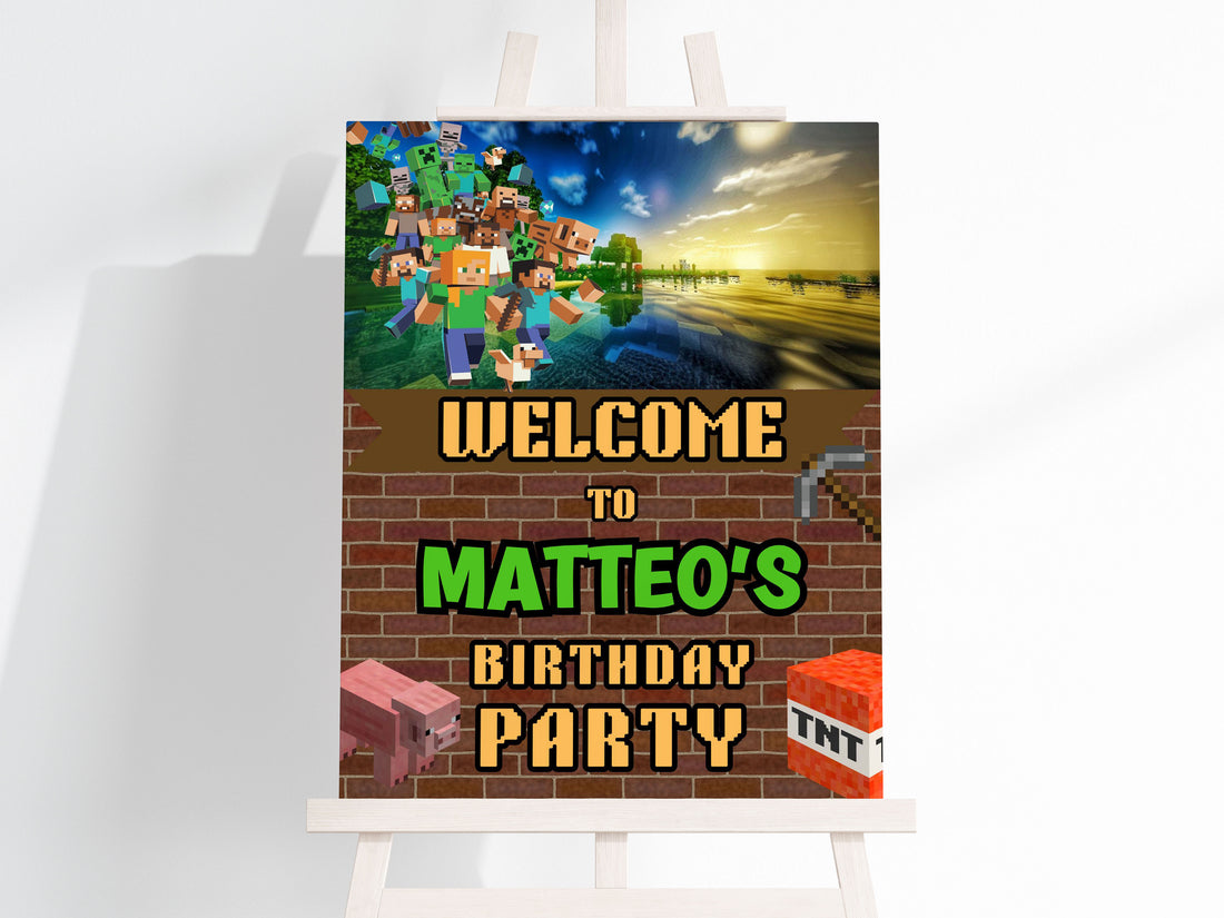Customizable Minecraft Sign Editable Minecraft Welcome Sign – Instant Download – Mama Life Printables