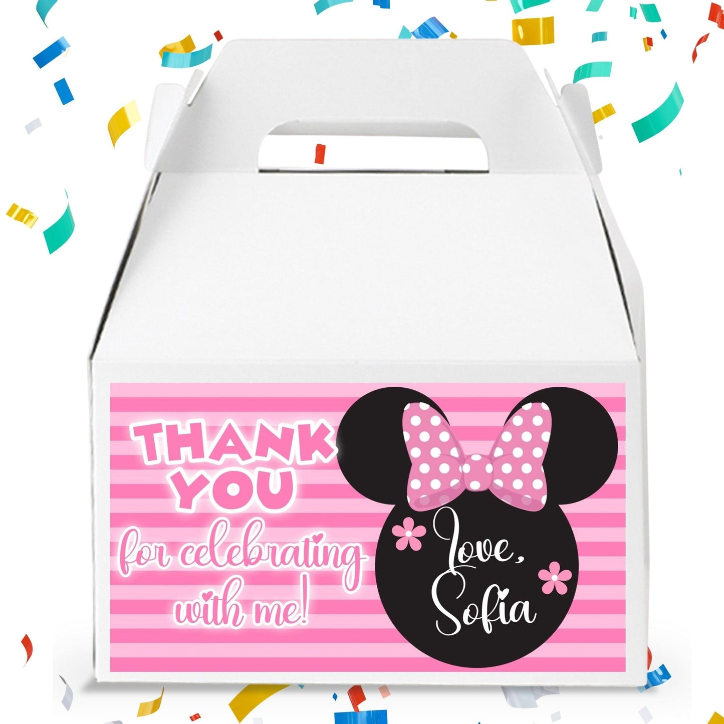Minnie Mouse Favor Box Label - Gable Box Label - Mama Life Printables
