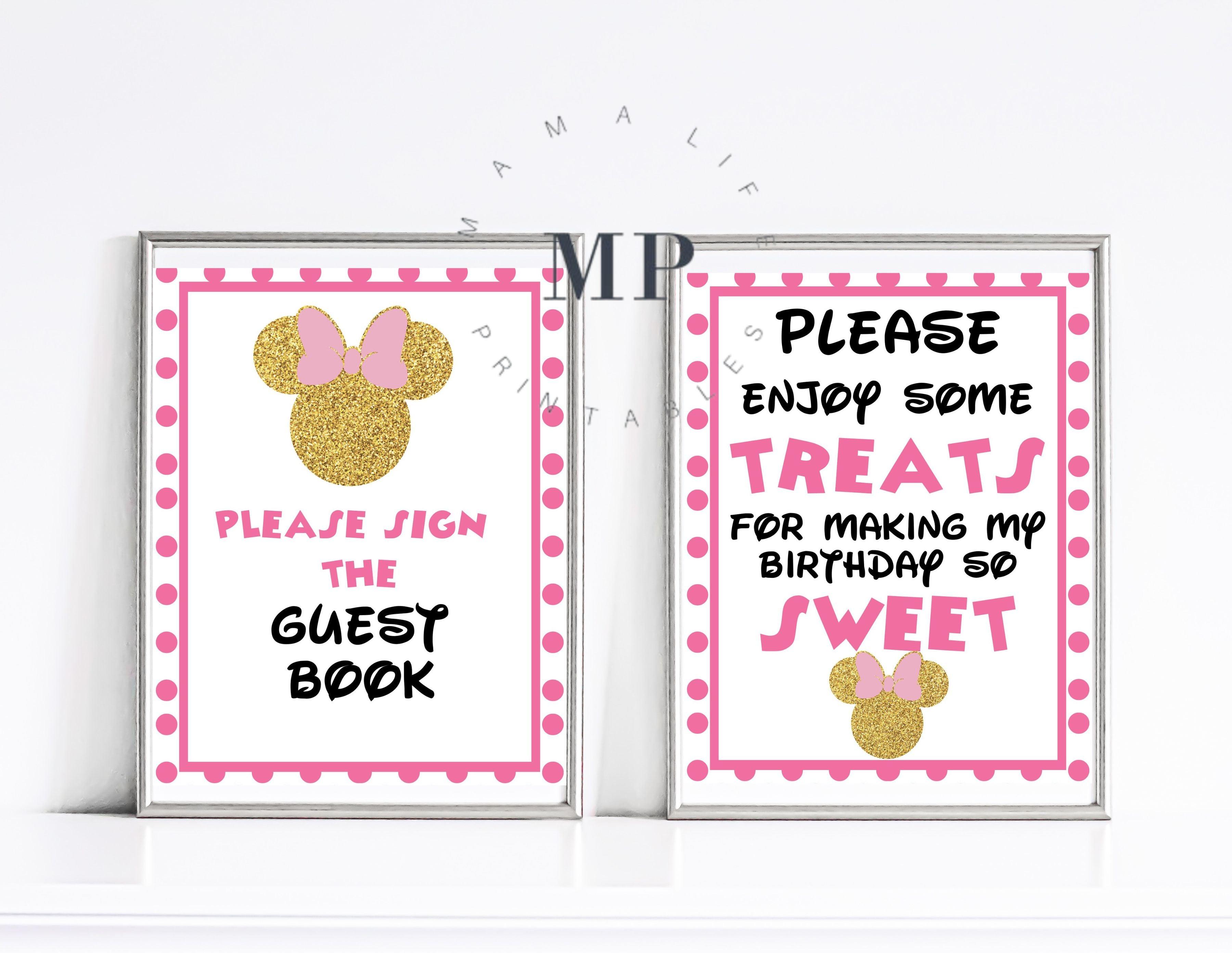 Minnie Mouse Party Signs – Mama Life Printables