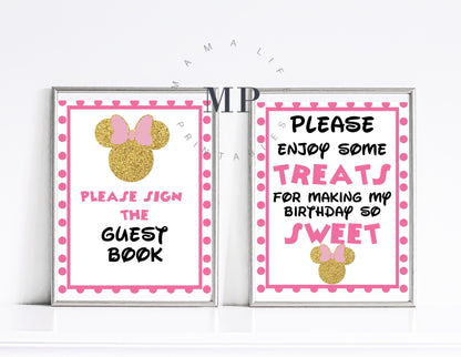 Minnie Mouse Party Signs - Party Signs - Mama Life Printables