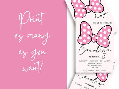 minnie mouse birthday invitation template