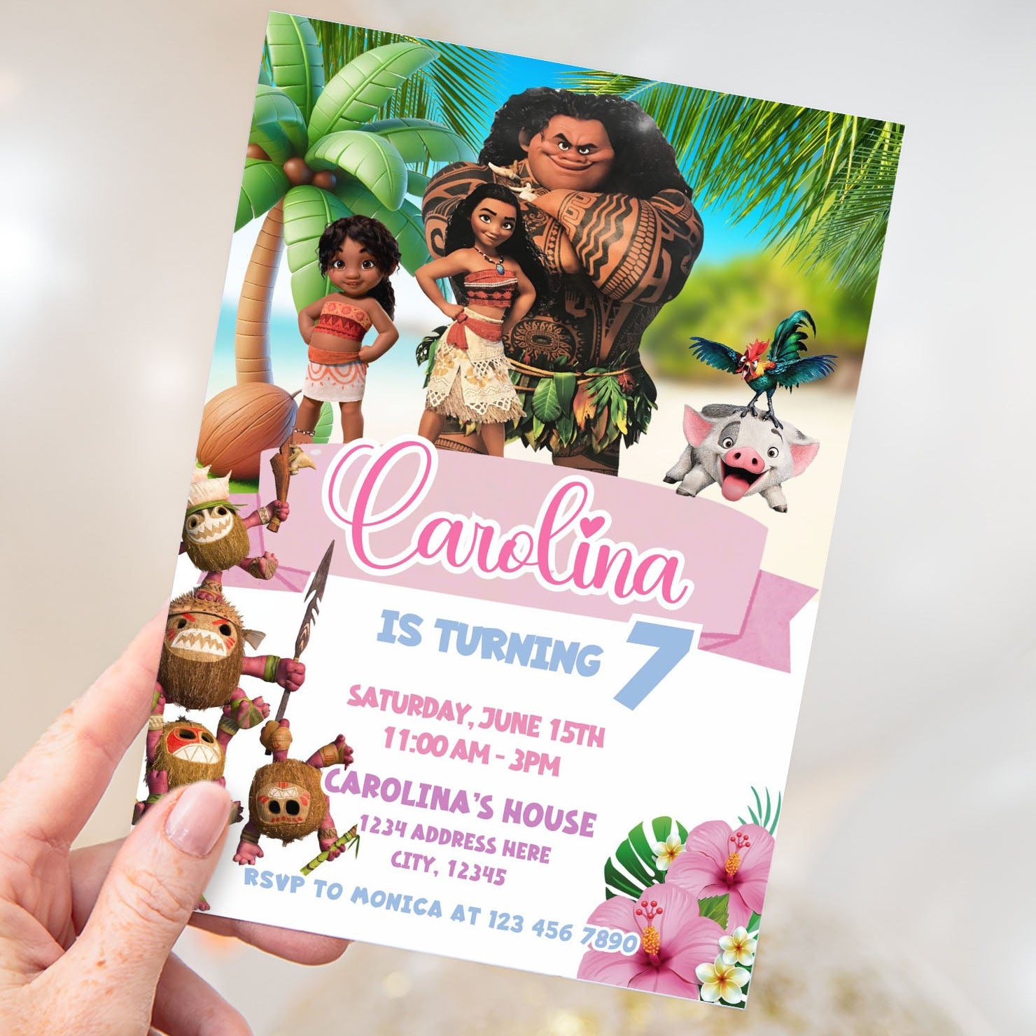 Moana 2 Invitation Template Editable Birthday Party Invite Mama