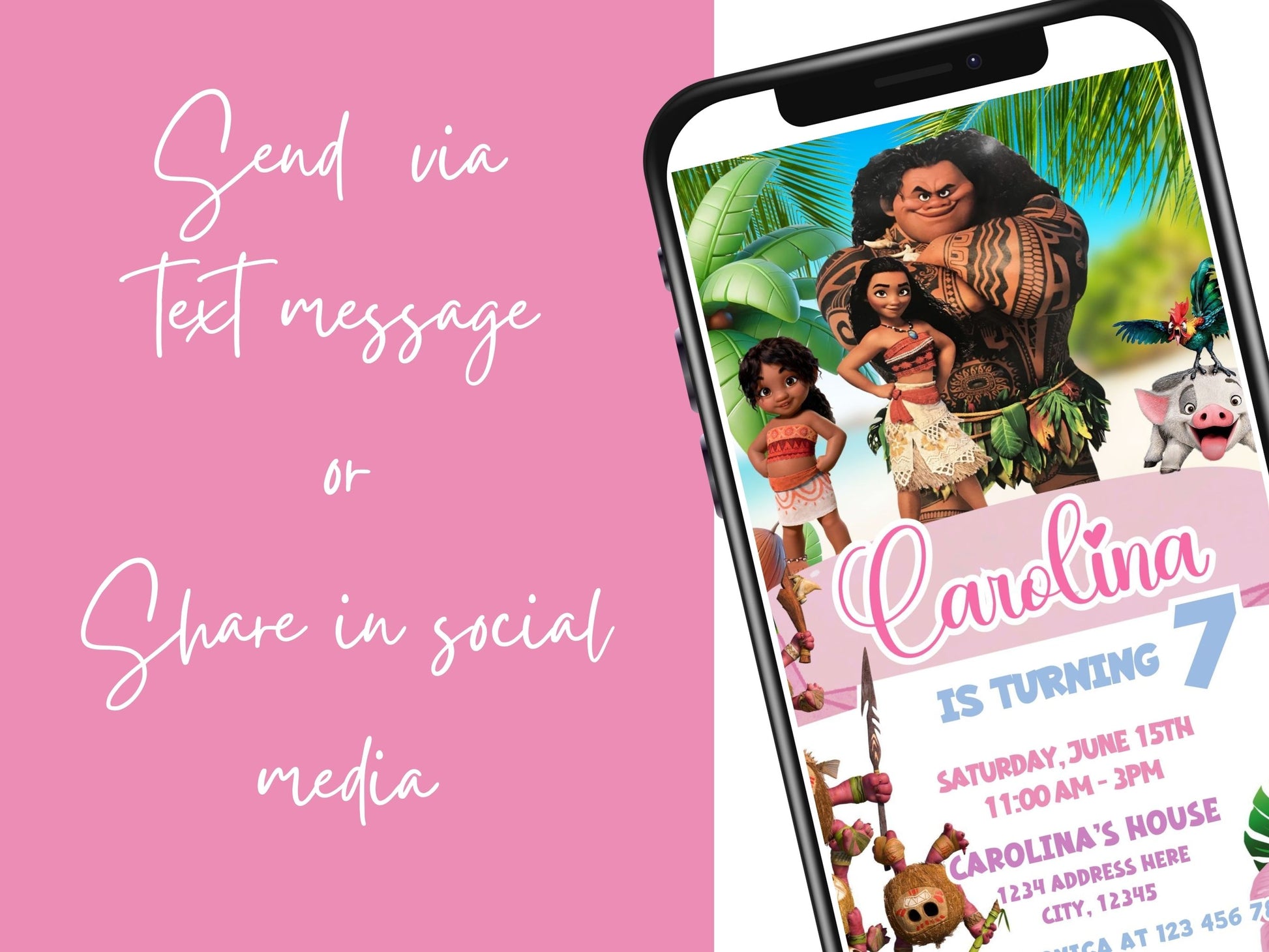 Moana 2 Invitation Template Editable Birthday Party Invite Mama