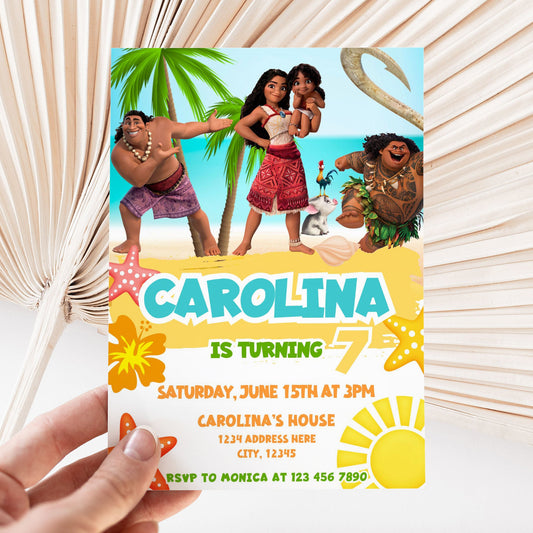 Moana 2 invitation template