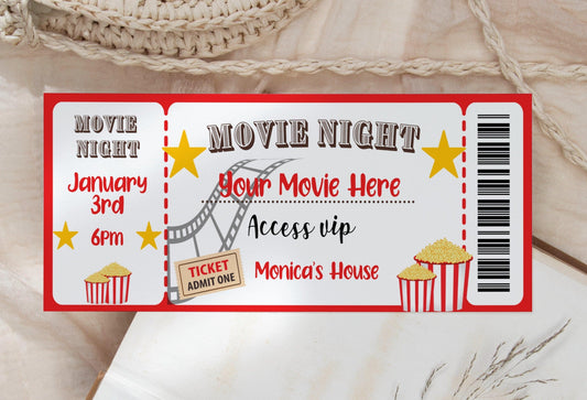 Movie Night Invitation Template - Invitations - Mama Life Printables