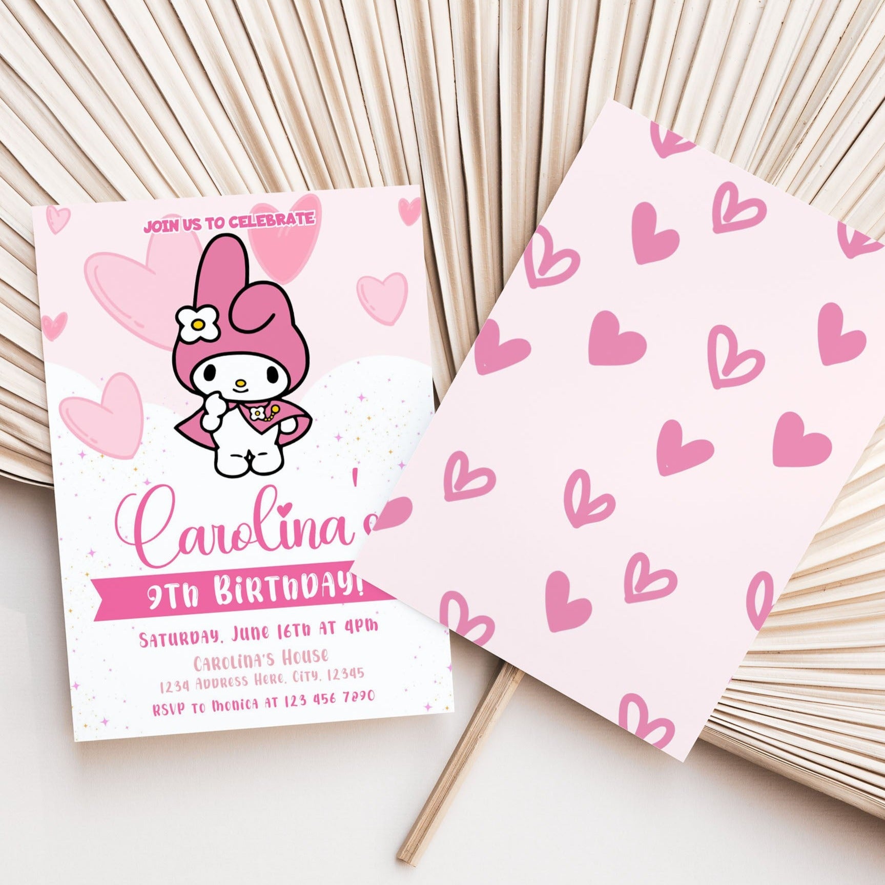 Kawaii My Melody Editable Birthday Invitation – Mama Life Printables