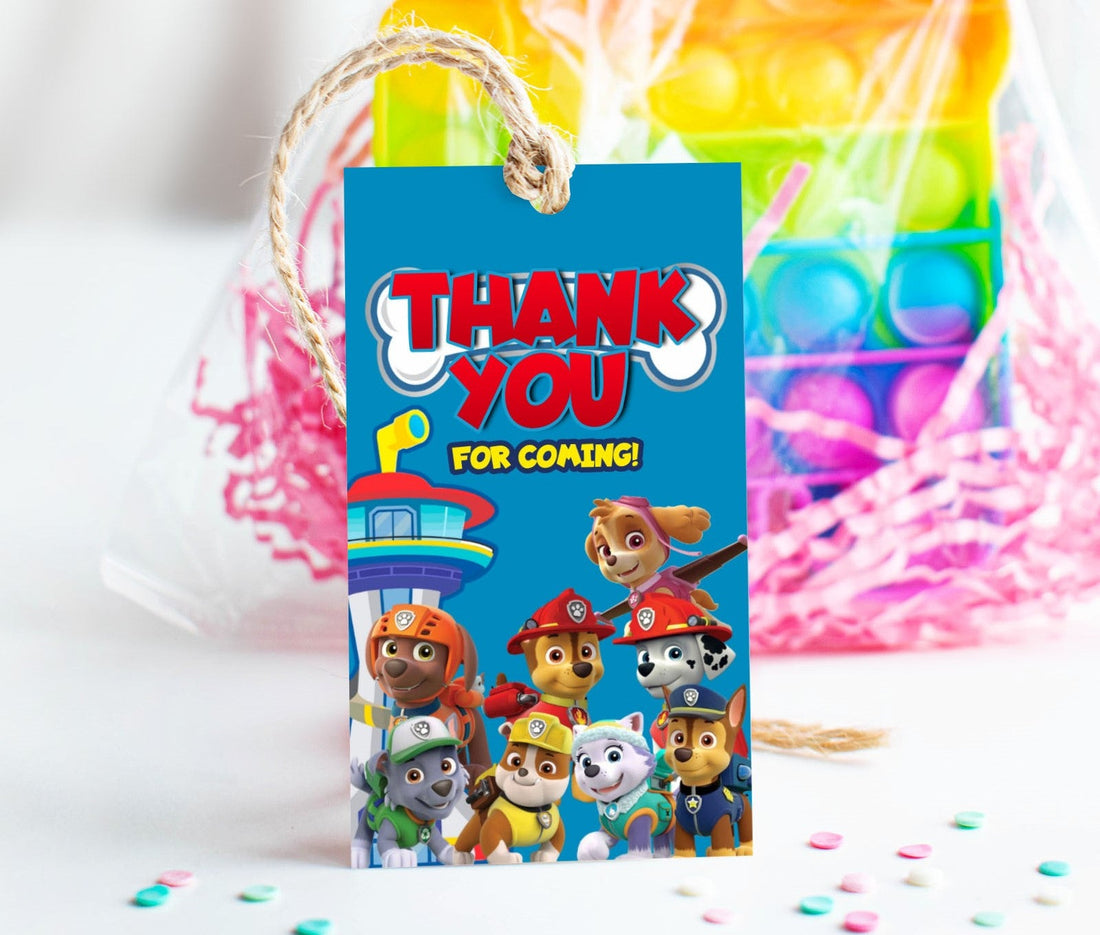 Paw Patrol Thank You Tags – Mama Life Printables