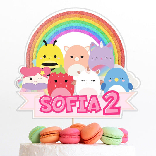 Personalized Squishmallows Cake Topper - Toppers - Mama Life Printables