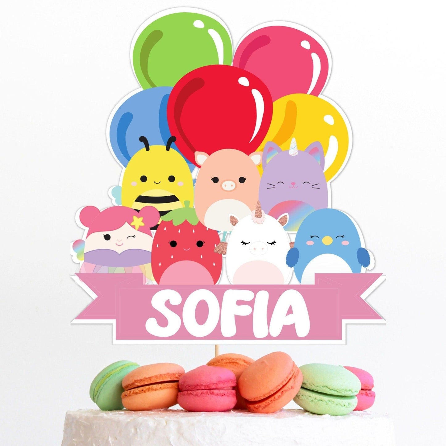 Personalized Squishmallows Cake Topper - Toppers - Mama Life Printables