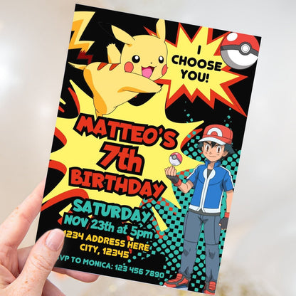 Pokémon Birthday Invitation - Canva Template - Invitations - Mama Life Printables