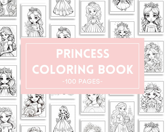Princess Coloring Book for Kids - 100 Pages - Coloring Pages - Mama Life Printables