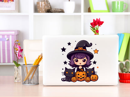 Printable Cute Halloween Witch Sticker - Stickers - Mama Life Printables