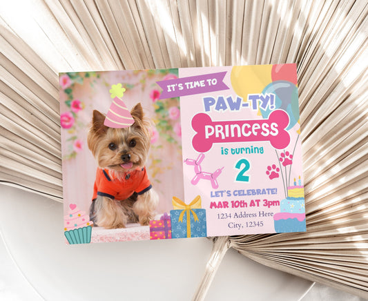 Puppy Birthday Invitation - Canva Template - Invitations - Mama Life Printables