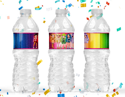 Rainbow High Water Bottle Labels - Party Favors - Mama Life Printables