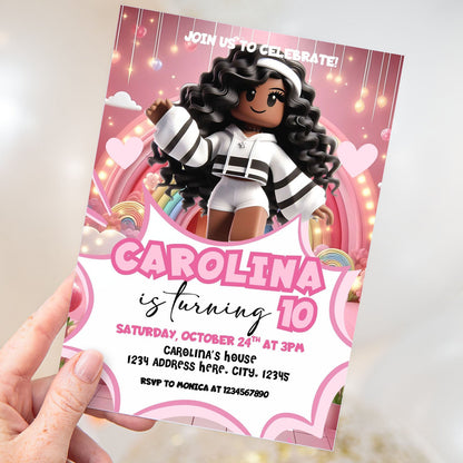 Roblox Girl Birthday Invitation